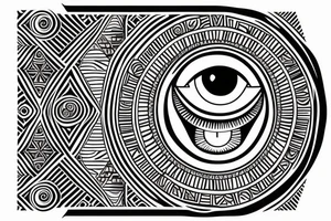 Eye on the top of the Egyptian pyramid tattoo idea