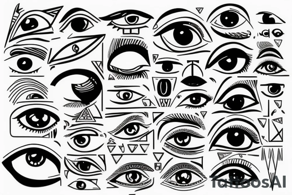Eye on the top of the Egyptian pyramid tattoo idea