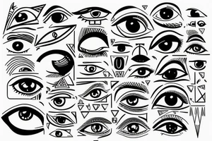 Eye on the top of the Egyptian pyramid tattoo idea