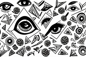 Eye on the top of the pyramid tattoo idea