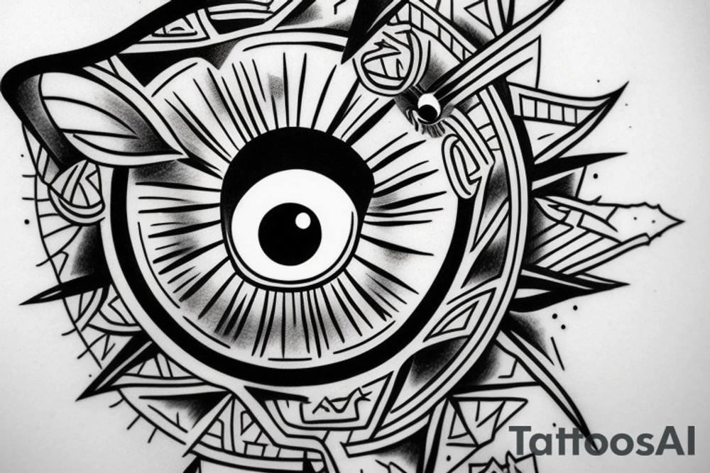 Eye on the top of the pyramid tattoo idea