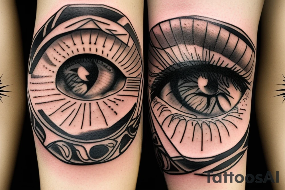 Eye on the top of the pyramid tattoo idea