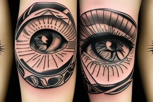 Eye on the top of the pyramid tattoo idea