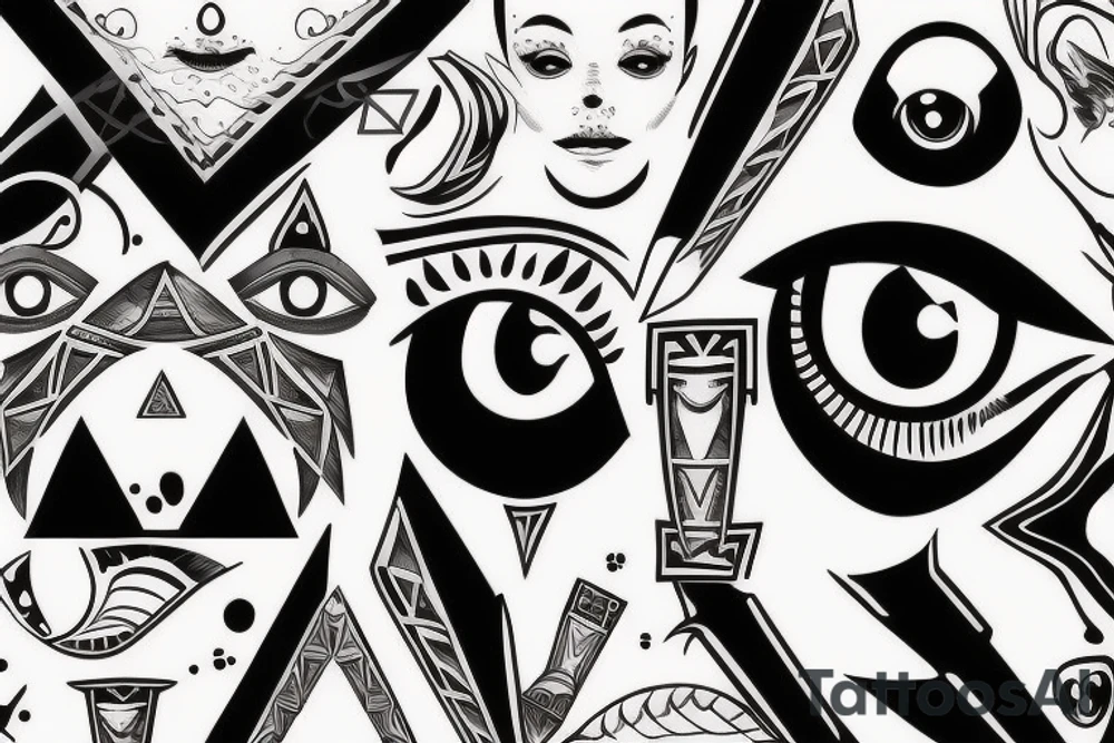 Pyramidal eye tattoo idea