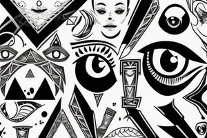 Pyramidal eye tattoo idea
