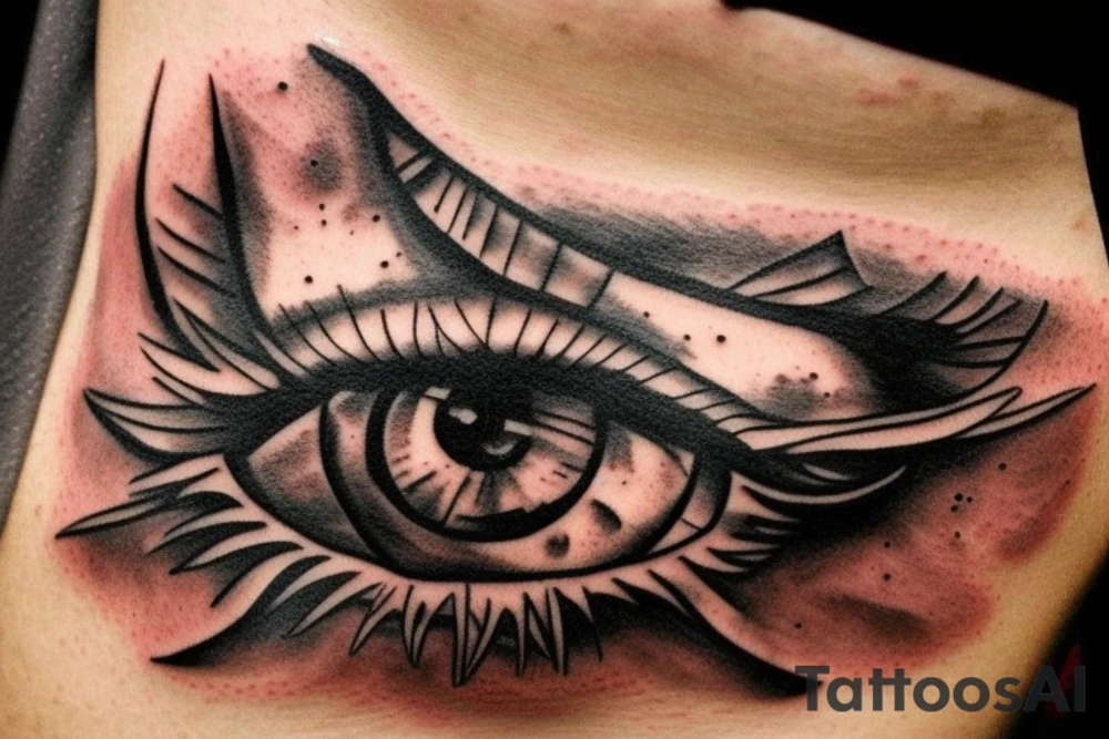 Pyramidal eye tattoo idea