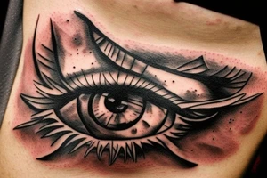 Pyramidal eye tattoo idea