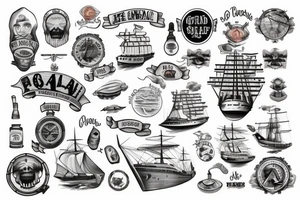 Ship at sea tattoo idea