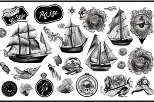 Ship at sea tattoo idea