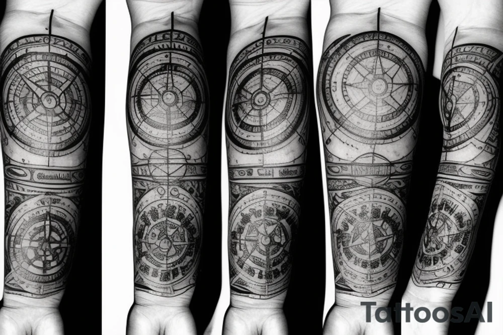 Compass and anker tattoo idea