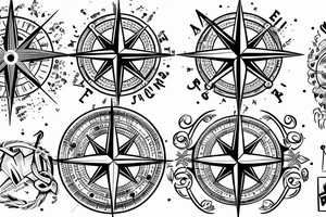 Compass and anker tattoo idea