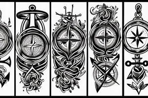 Compass and anchor tattoo idea