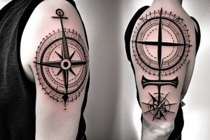 Compass and anchor tattoo idea