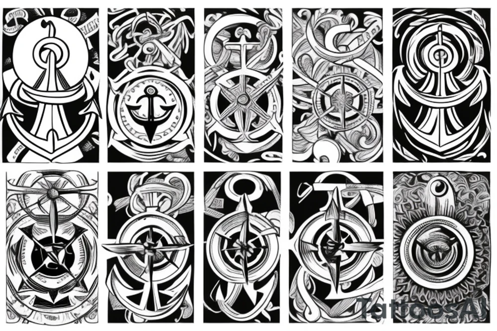Compass and anchor tattoo idea