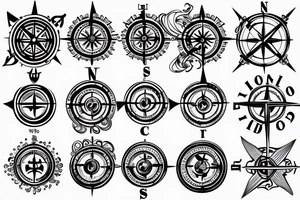 Compass and large anchor tattoo idea