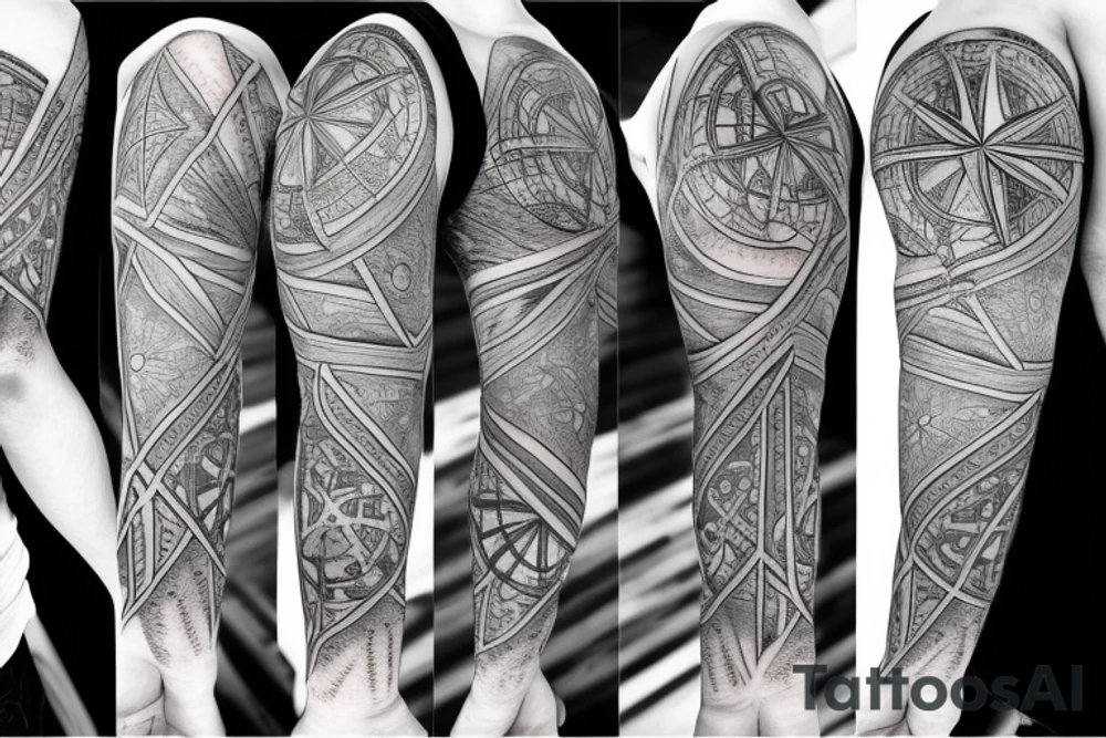 Compass and large anchor tattoo idea