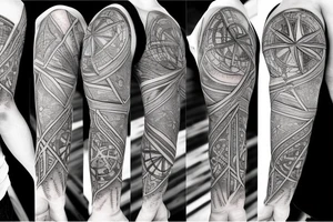Compass and large anchor tattoo idea