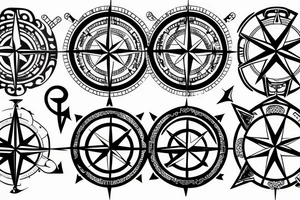 Compass and large anchor tattoo idea