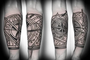 Compass and anchor tattoo idea