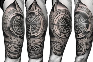 Compass and anchor tattoo idea