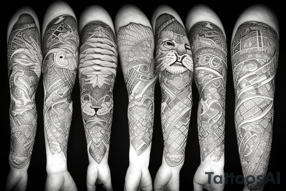 Fine line lion tattoo idea