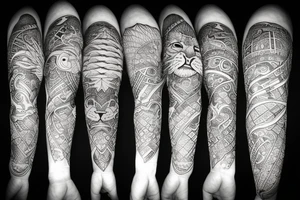 Fine line lion tattoo idea