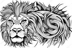 Fine line lion tattoo idea