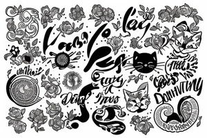 Cat and dogs tattoo idea