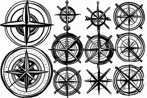 Compass and anchor tattoo idea