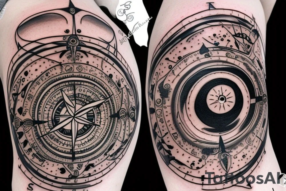 Compass in eye tattoo idea