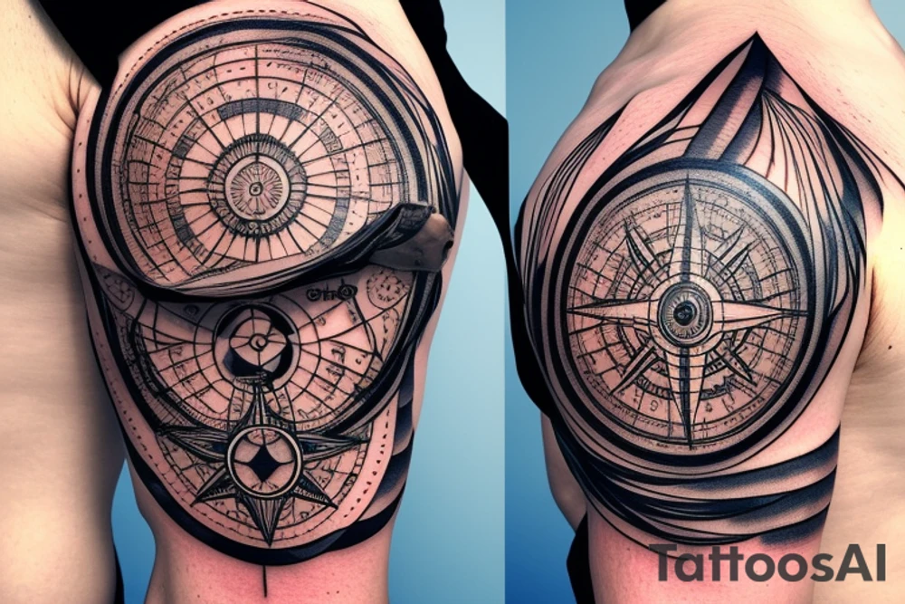 Compass in eye tattoo idea