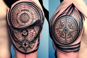 Compass in eye tattoo idea