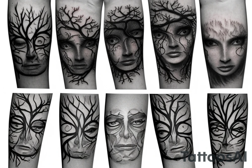 Eye tree roots tattoo idea