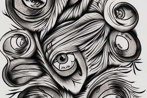 Eye made from tree roots tattoo idea