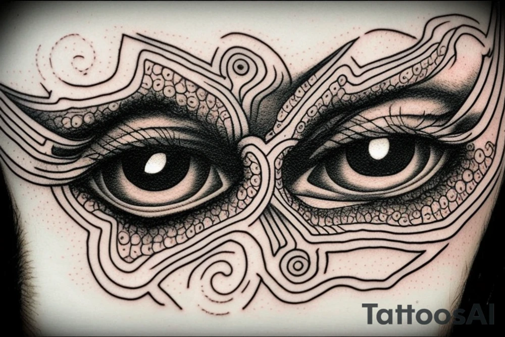 Eye made from tree roots tattoo idea