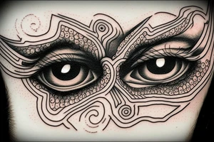 Eye made from tree roots tattoo idea