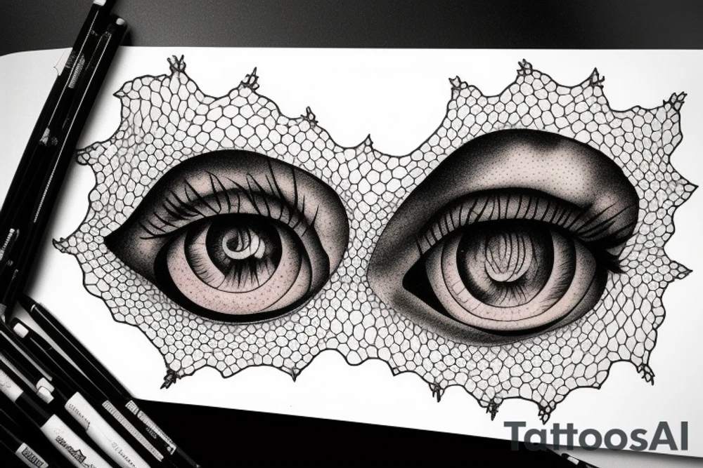 Eye made from tree roots tattoo idea