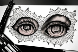 Eye made from tree roots tattoo idea