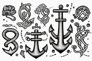 anchor with overgrowing roots tattoo idea