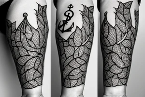 anchor with overgrowing roots tattoo idea