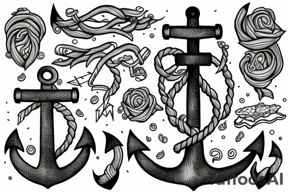 anchor with overgrown roots wrapped around tattoo idea