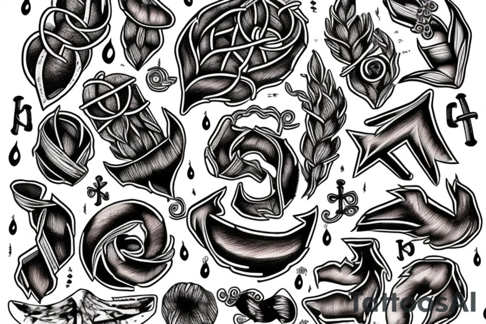 overgrown roots wrapped around anchor tattoo idea