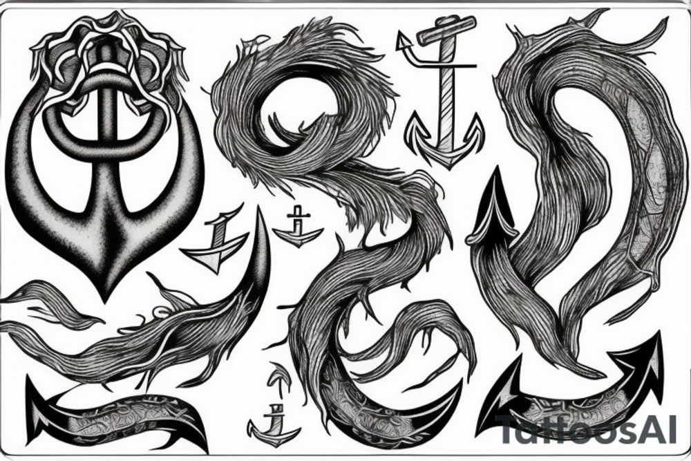 overgrown roots around anchor tattoo idea