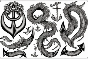 overgrown roots around anchor tattoo idea