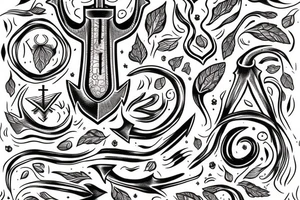 overgrown roots around anchor tattoo idea