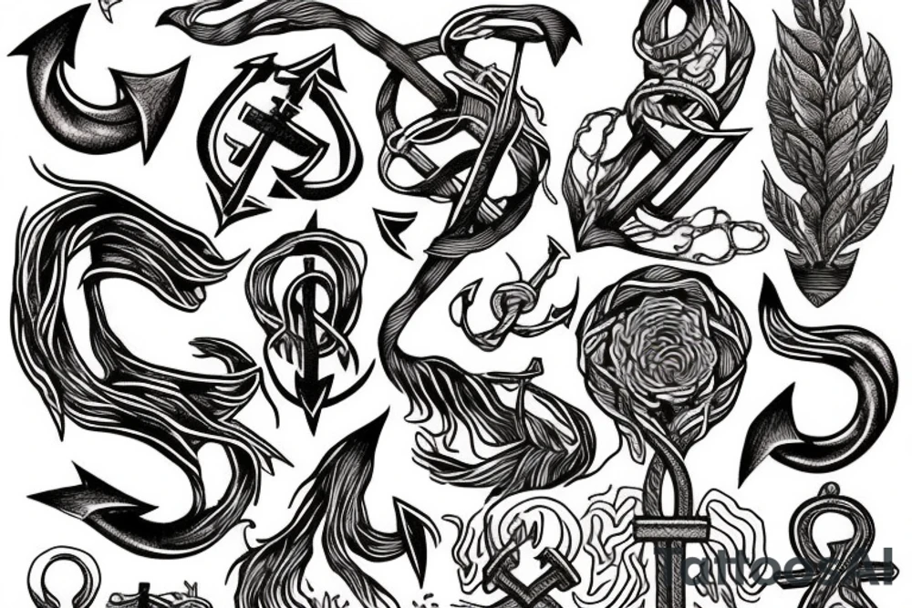 overgrown roots on anchor tattoo idea