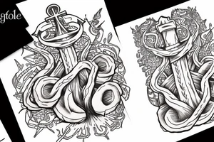 overgrown roots on anchor tattoo idea
