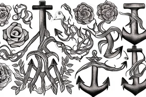 overgrown roots on anchor tattoo idea