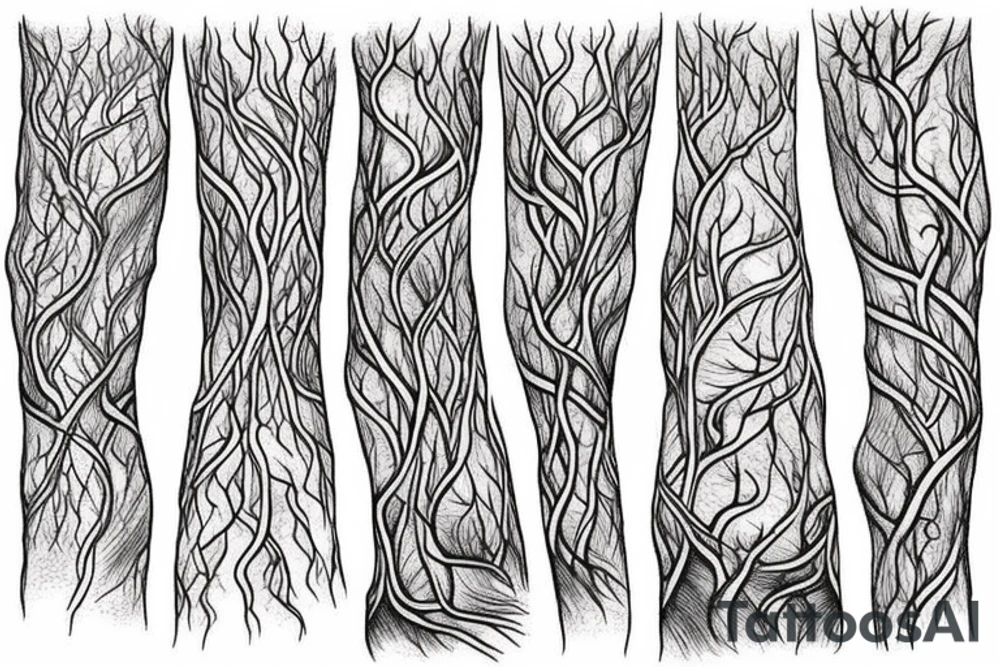 Tree roots on anchor tattoo idea