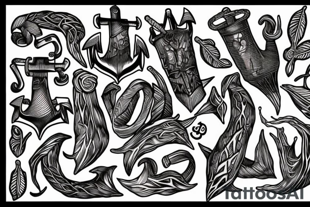 roots on anchor tattoo idea